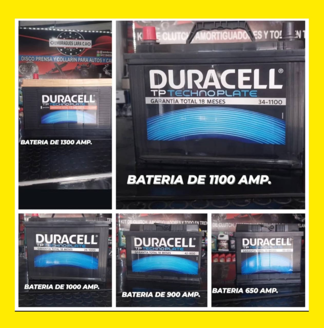 Batería Duracell para Carros